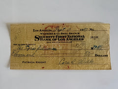 Cornel Wilde signed check