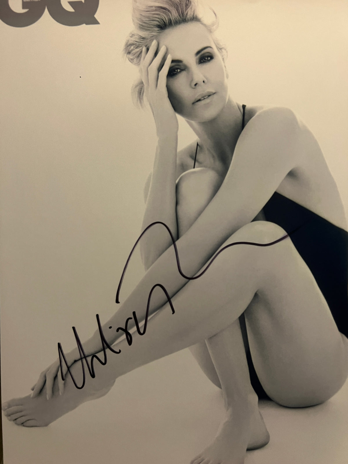Charlize Theron signed photo