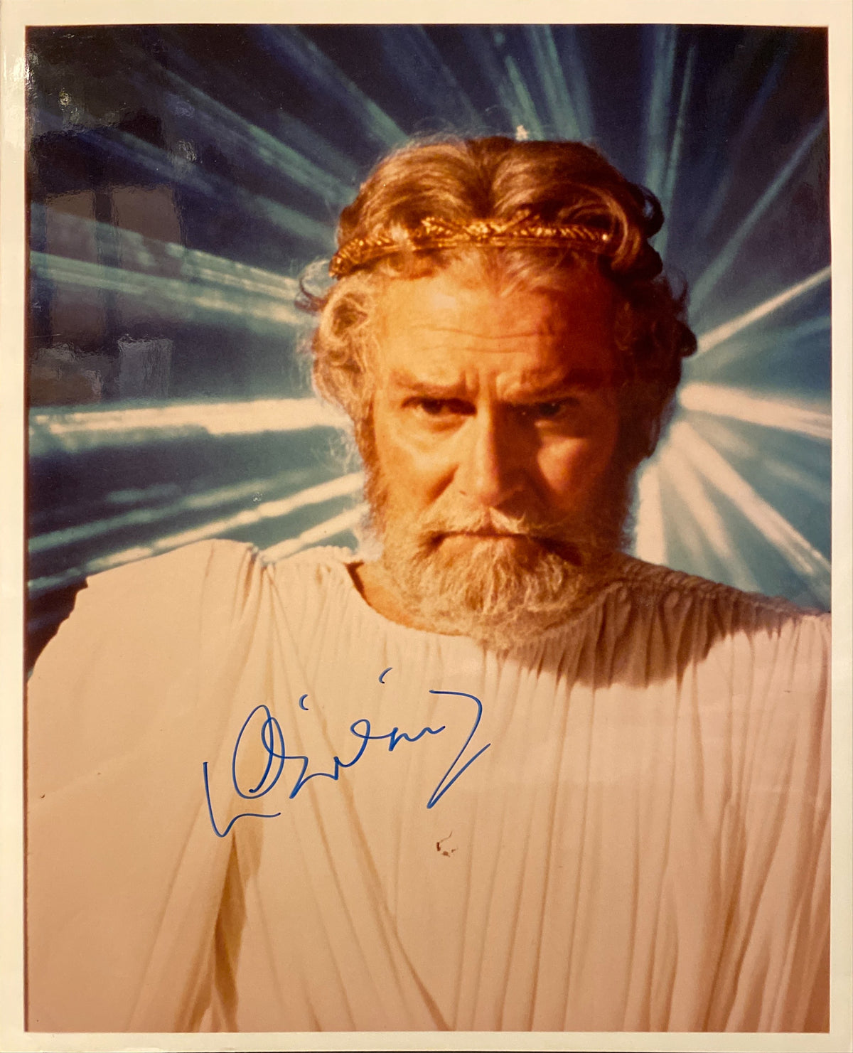 Laurence Olivier signed "Clash of the Titans: Zeus" photo
