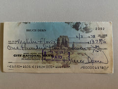 Bruce Dern signed check