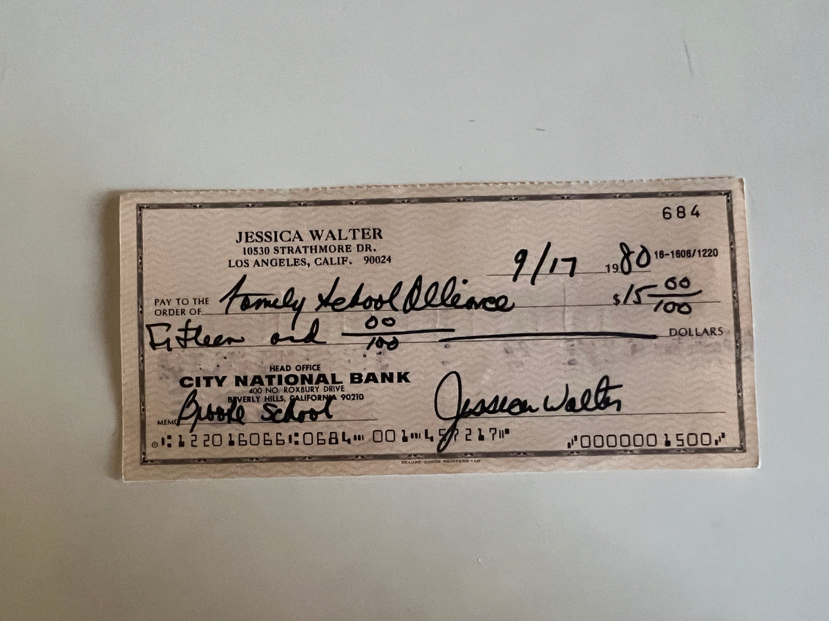 Jessica Walter signed check