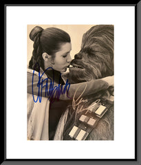 Star Wars Carrie Fisher, Peter Mayhew signed movie photo