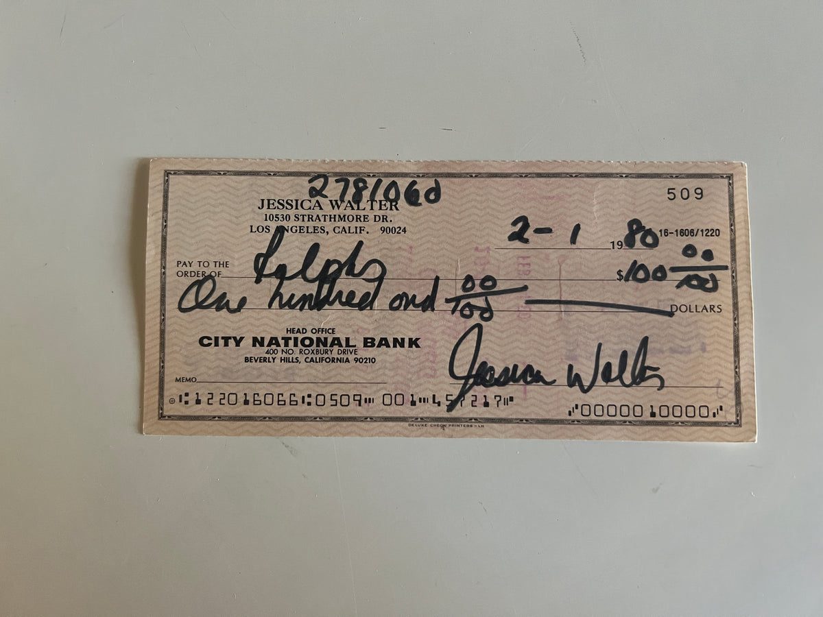 Jessica Walter signed check