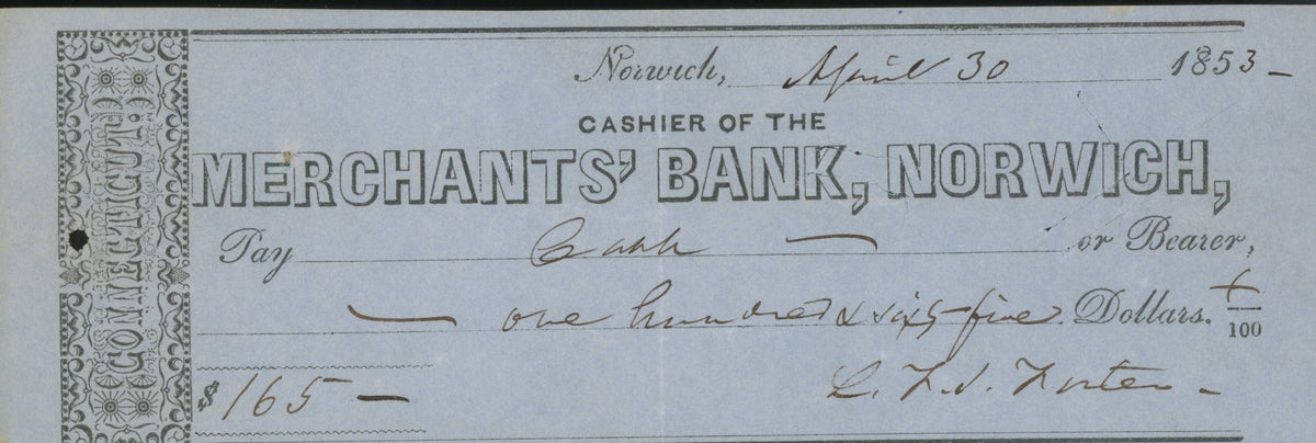 Lafayette Foster signed check-