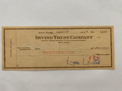 Walter Winchell signed check