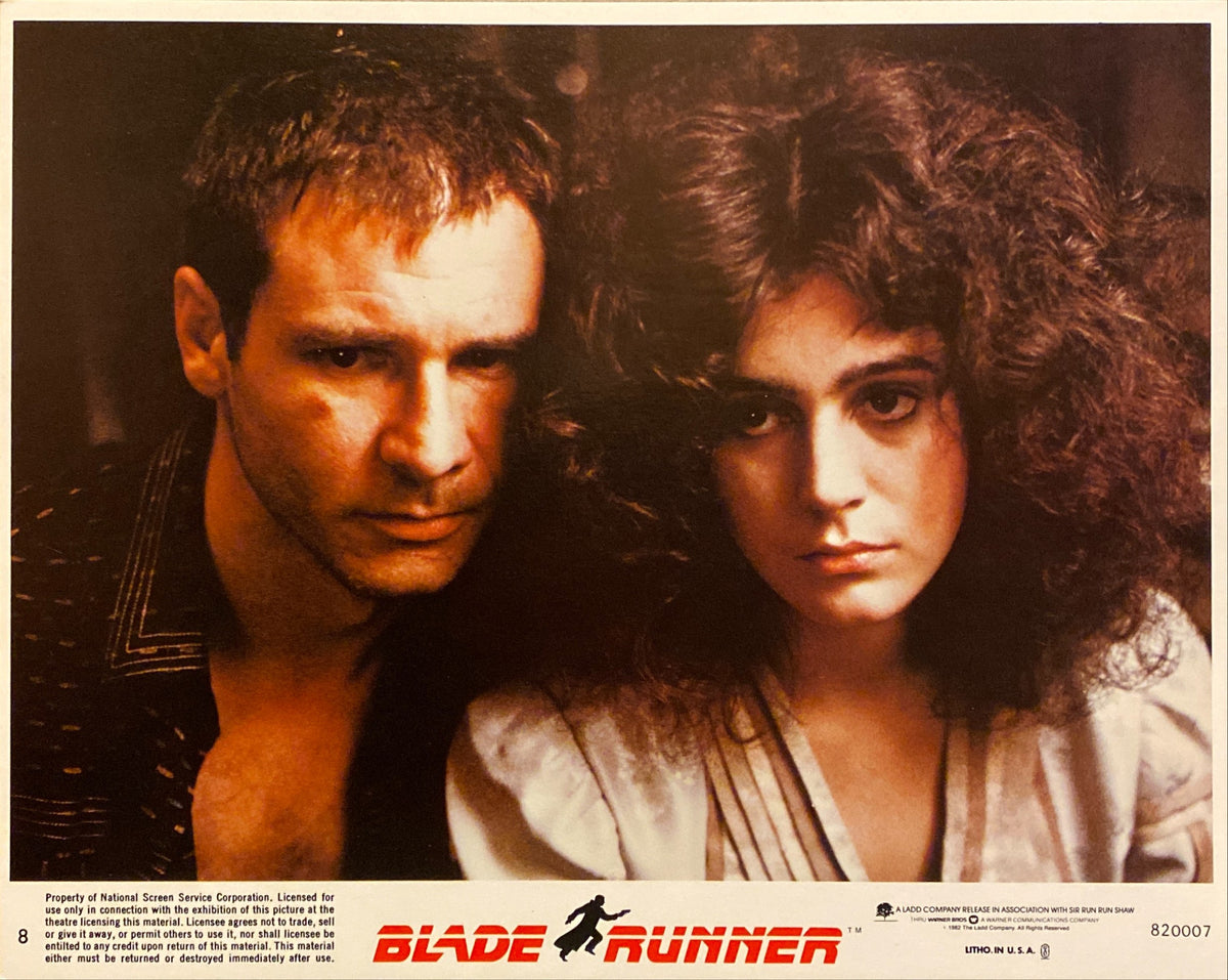 Harrison Ford, Rutger Hauer, and Sean Young "Blade Runner" original mini Lobby Card