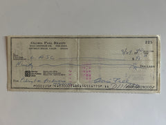 Gloria Pall signed check