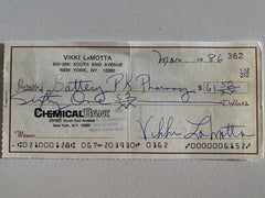 Vikki LaMotta signed check