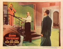 Judy Holliday, William Holden, and Broderick Crawford "Born Yesterday" original Lobby Card