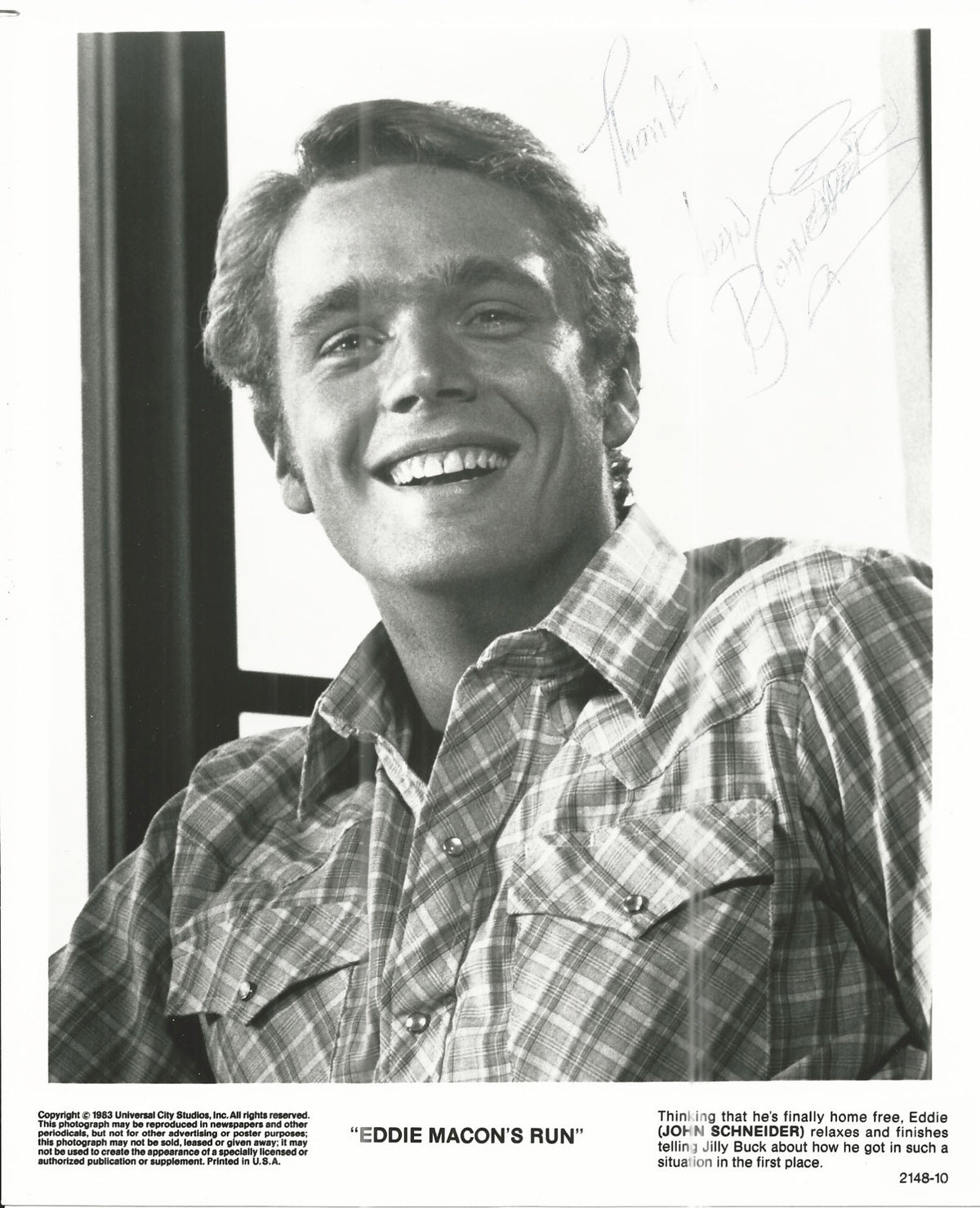 Eddie Macon's Run John Schneider Signed Movie Photo