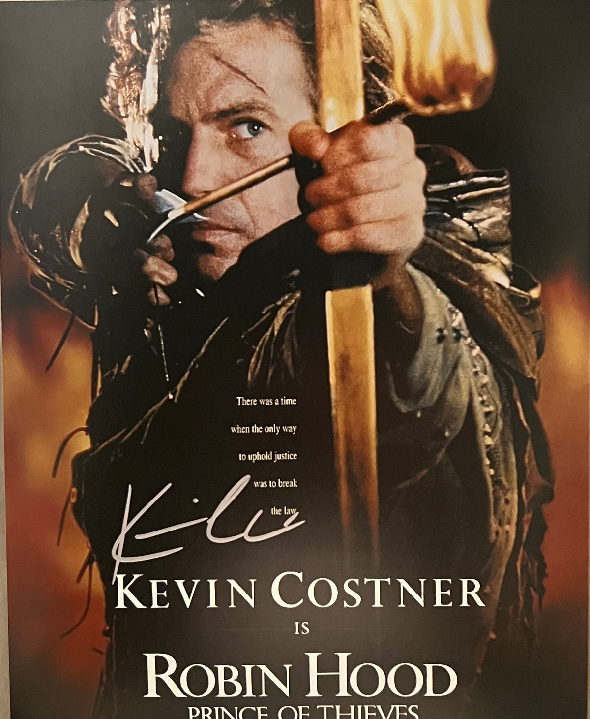 Robin Hood Kevin Costner signed photo