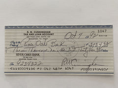 Walter Cunningham signed check