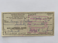 George Englund signed check