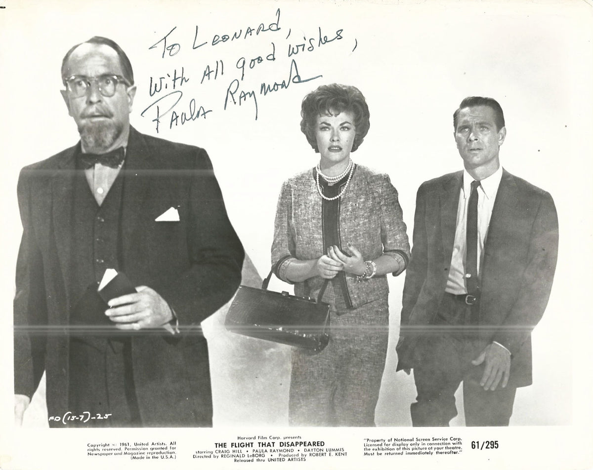 The Flight That Disappeared Paula Raymond Signed Movie Photo