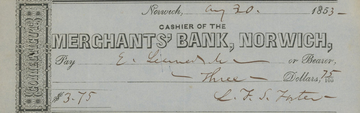 Lafayette Foster signed check-