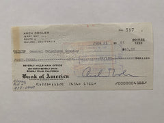 Arch Oboler signed check