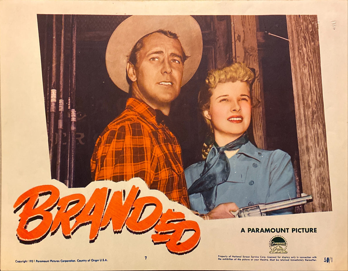 Alan Ladd, Mona Freeman, Charles Bickford "Branded" original Lobby Card