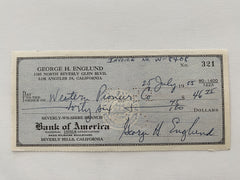 George Englund signed check