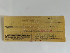 Cornel Wilde signed check