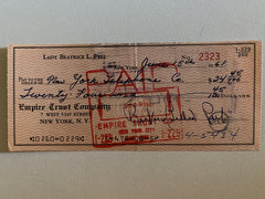 Beatrice Lillie, Lady Peel signed check