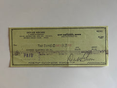 Dinah Shore signed check
