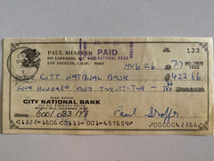 Paul Shaffer signed check