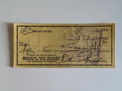 David Niven signed check