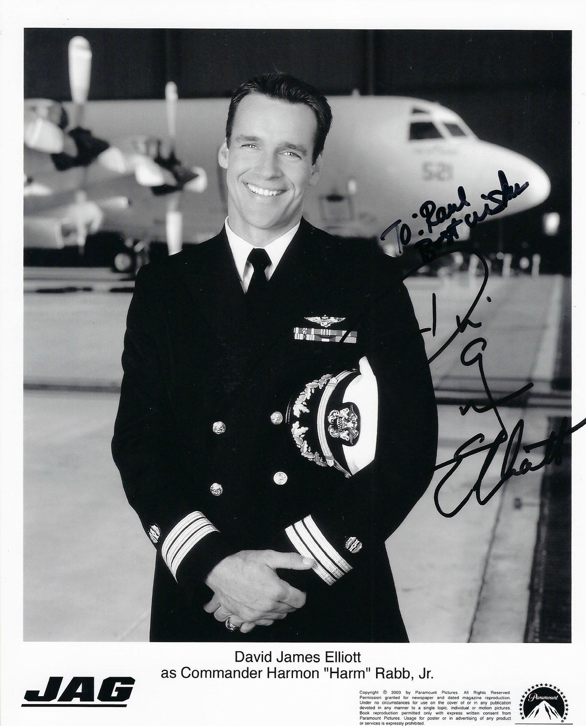 JAG 
David James Elliott signed photo
