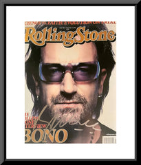 U2 Bono signed Rolling Stone Magazine cover photo