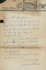 Opera Star Jerome Hines signed hand written letter