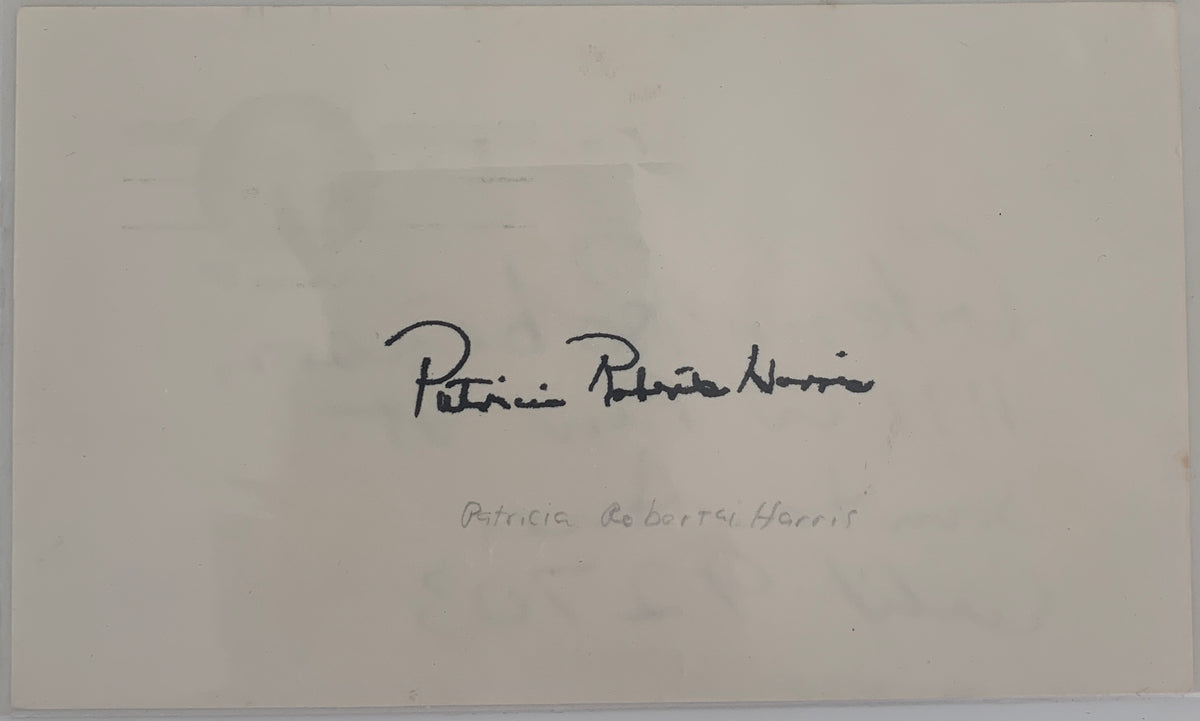 Patricia Roberts Harris original signature