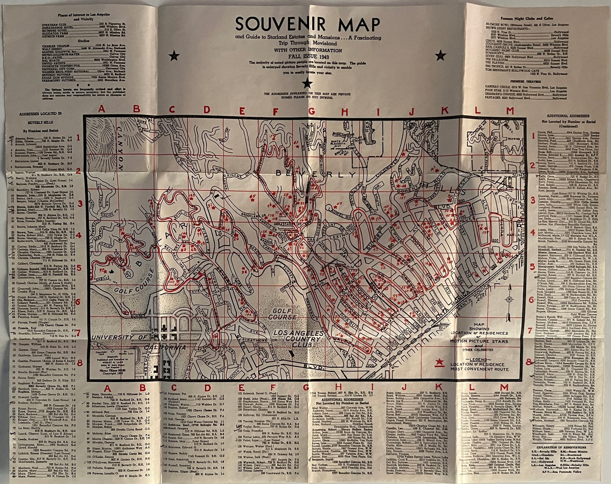 Souvenir Map guide to Starland Estates