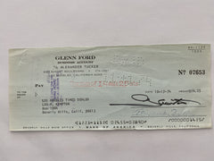 Glenn Ford signed check