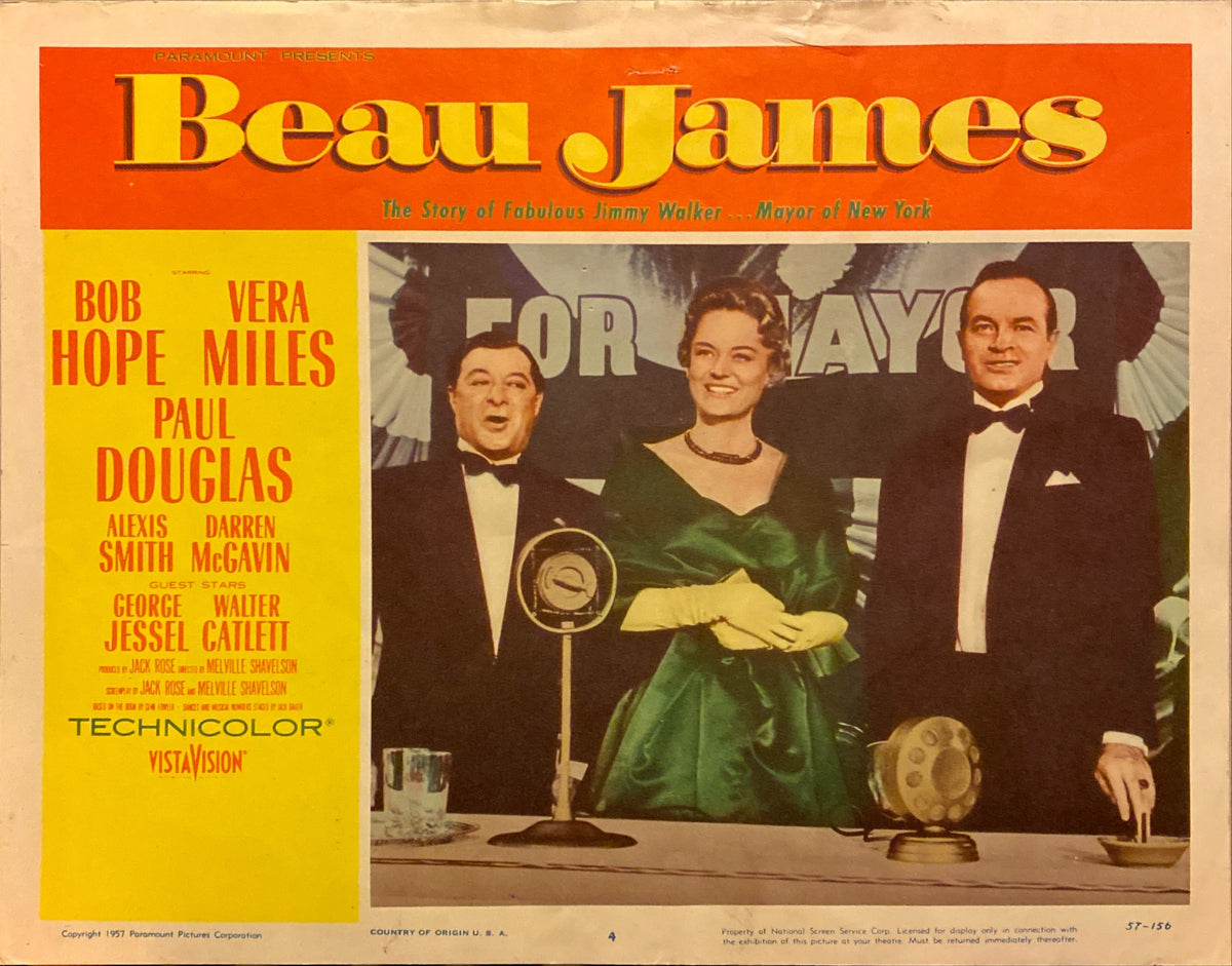 Bob Hope, Alexis Smith, and Vera Miles "Beau James" original Lobby Card