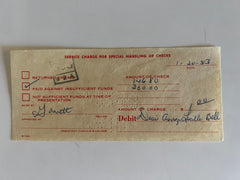 Desi Arnaz and Lucille Ball signed bank receipt