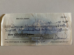 Bruce Dern signed check