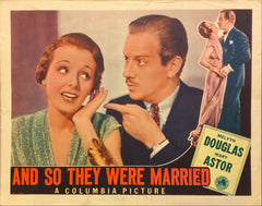 Melvyn Douglas and Mary Astor "And So They Were Married" original lobby card
