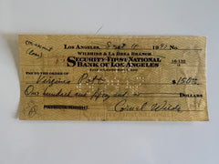 Cornel Wilde signed check