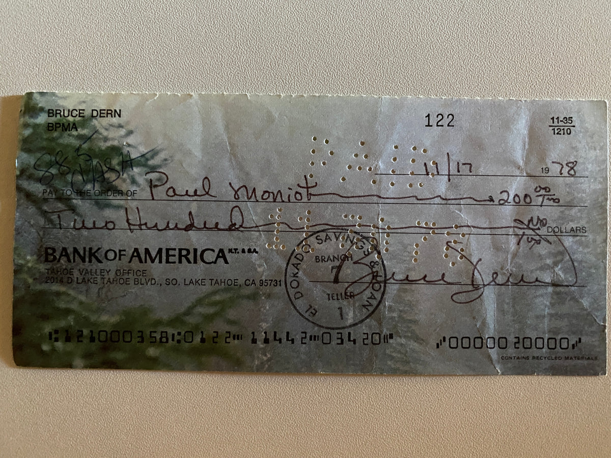 Bruce Dern signed check