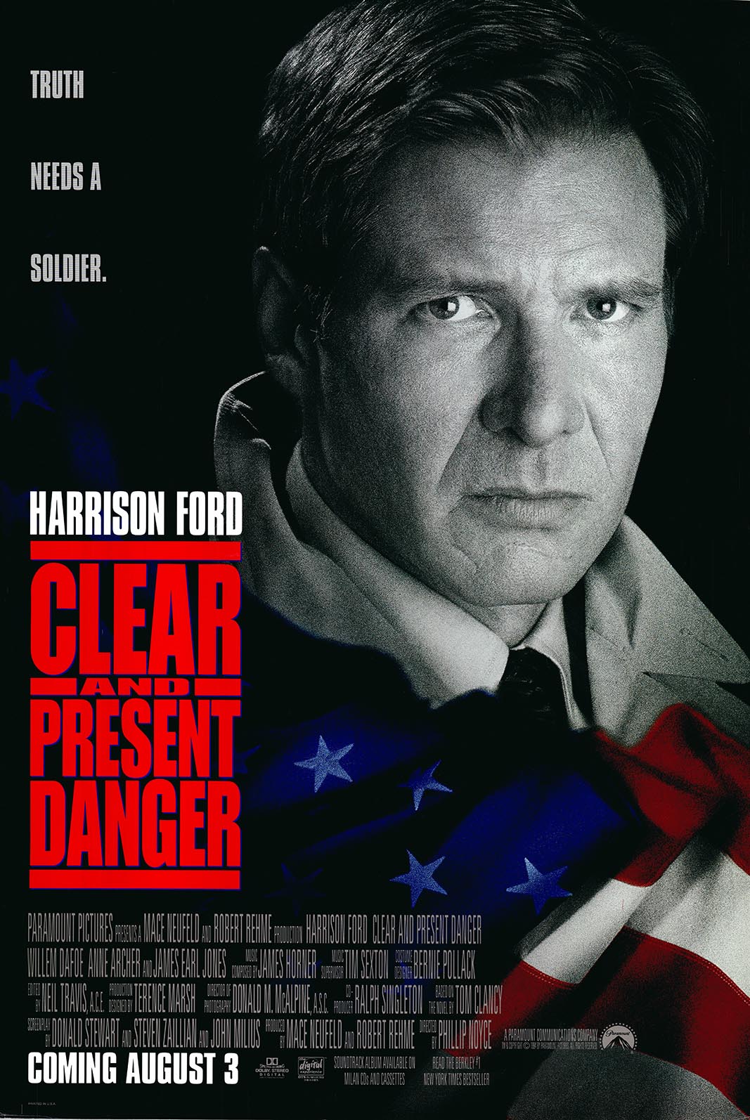 Clear and Present Danger 1994 original one sheet movie poster