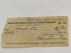 Rod Steiger signed check