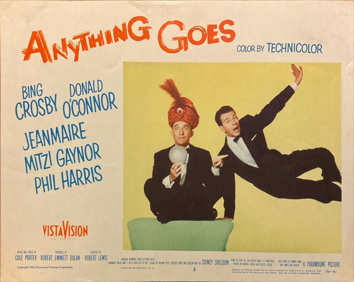 Bing Crosby, Donald O'Connor, Zizi Jeanmaire, and Mitzi Gaynor "Anything Goes" original lobby card