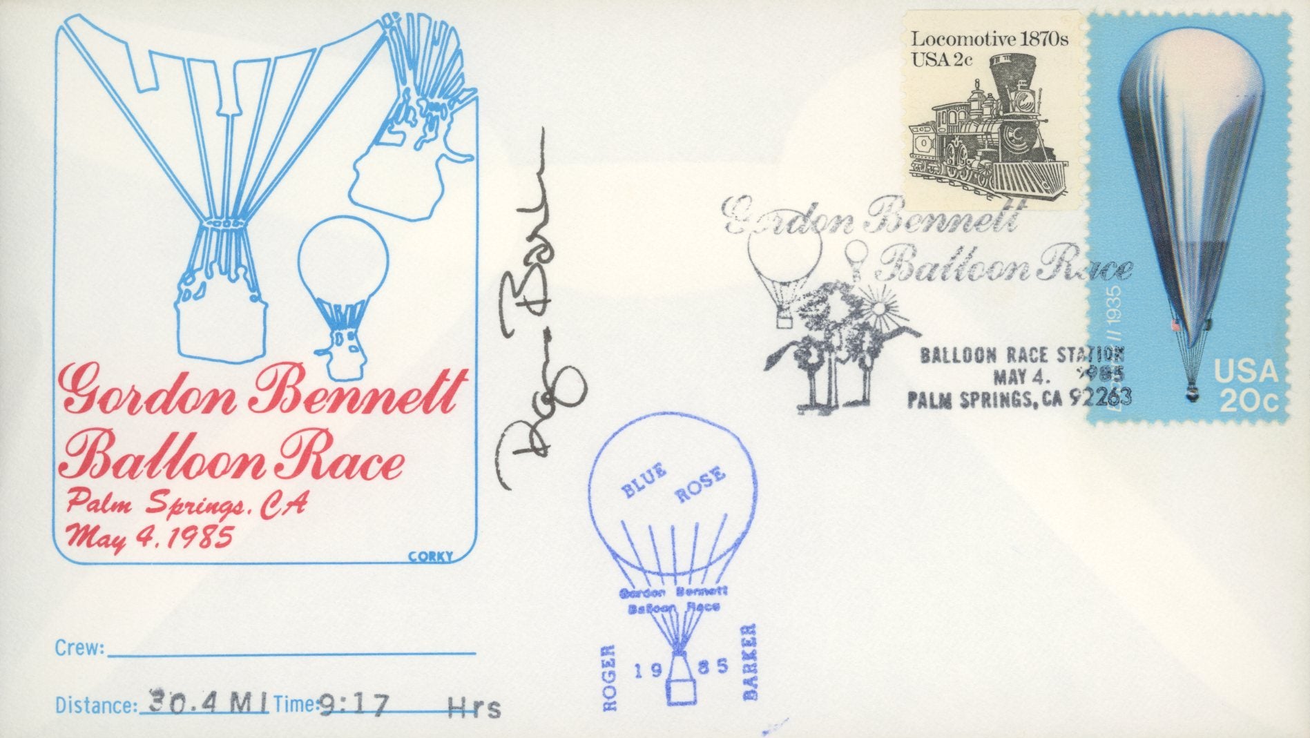 Balloon Racer Roger Barker signed cover