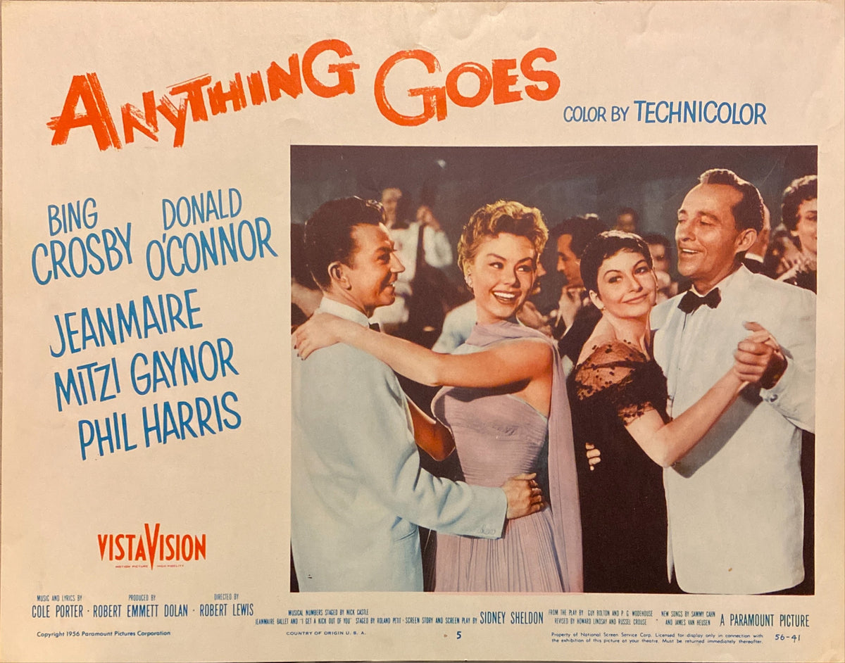 Bing Crosby, Donald O'Connor, Zizi Jeanmaire, and Mitzi Gaynor "Anything Goes" original lobby card