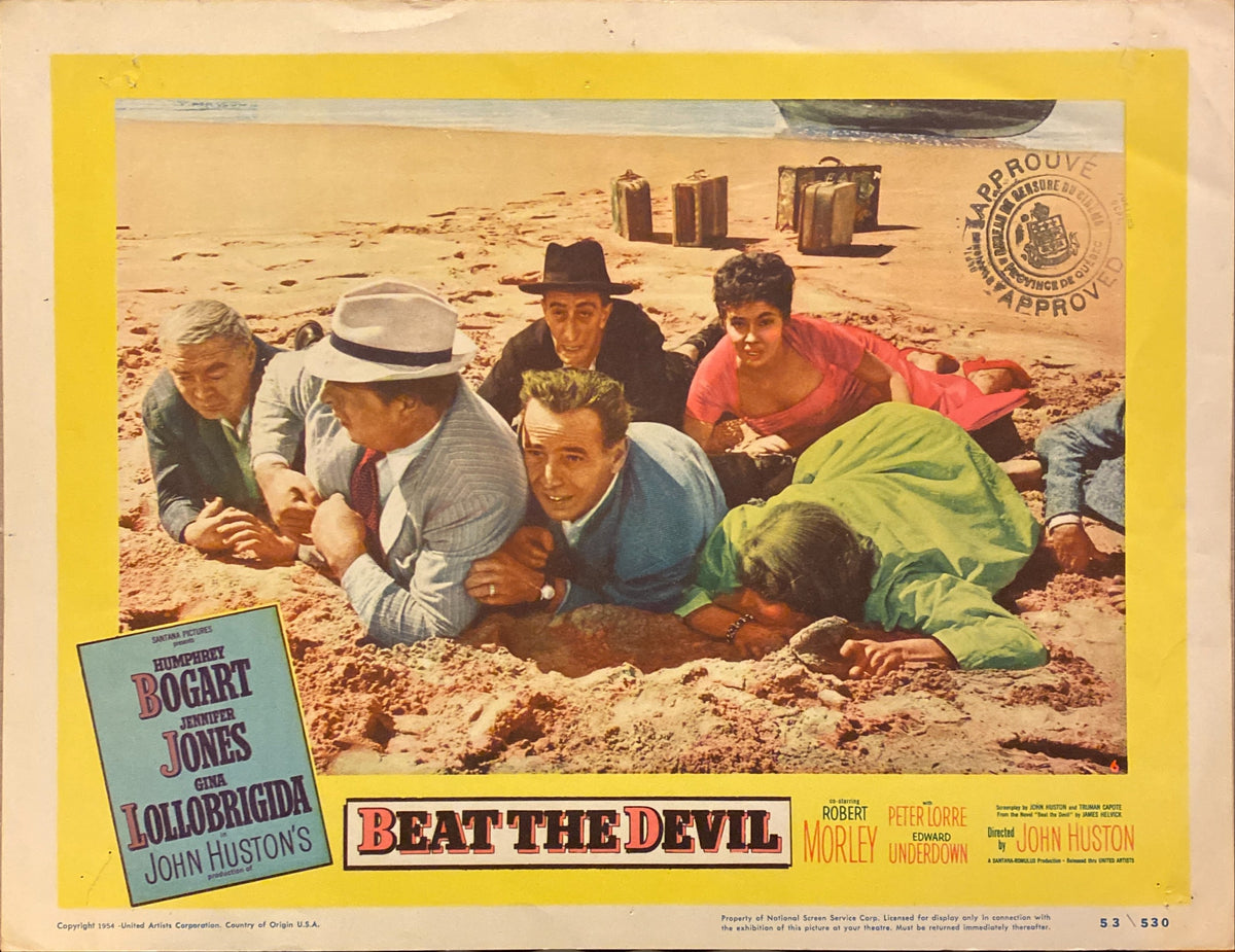 Humphrey Bogart, Jennifer Jones, and Gina Lollobrigida "Beat the Devil" original Lobby Card
