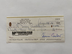 Sam Coslow signed check