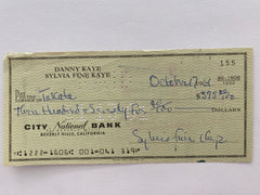 Sylvia Fine Kaye signed check