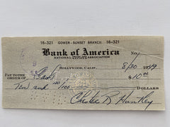 Chester Huntley signed check
