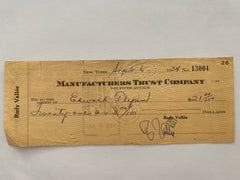 Rudy Vallee signed check