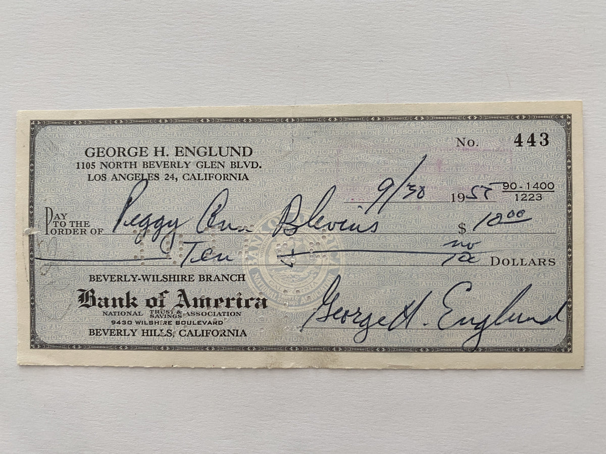 George Englund signed check